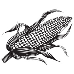 Corn silhouette vector illustration isolated on a white background