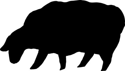 Minimalist silhouette of a sheep. Simple farm animal illustration. Bold shape