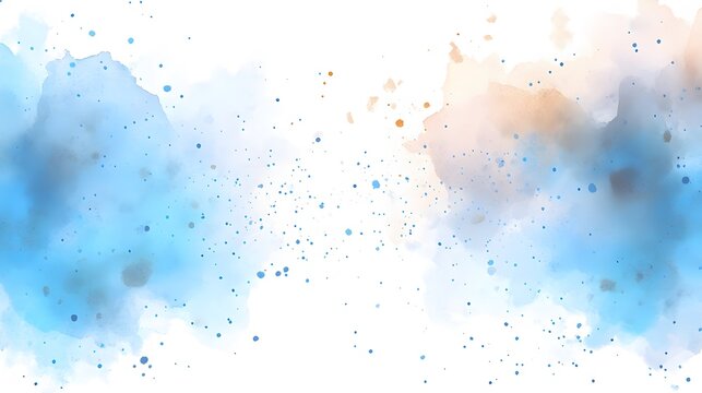 Abstract Watercolor Background Blue Beige Splashes Texture