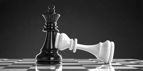 Chess Game Strategy Black King Checkmates White King
