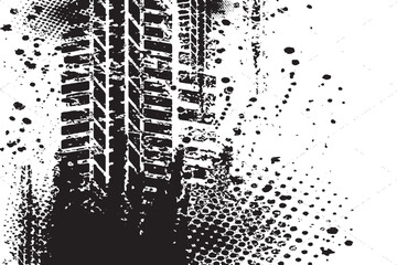 Tracks of tyre tire print trace bike drift tread  © Nasir