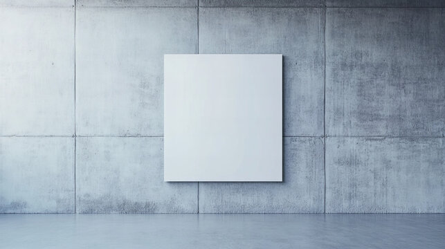 Vertical blank card mockup on textured concrete wall with natural light shadows for branding, print design, and minimalist presentations

