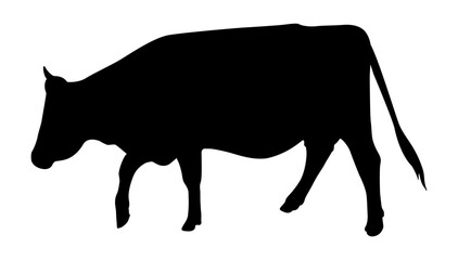 Black silhouette of a cow or a tank. Livestock. Vector illustrations EPS10
