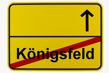 Illustration eines Ortsausgangsschildes von Königsfeld in Baden-Württemberg	