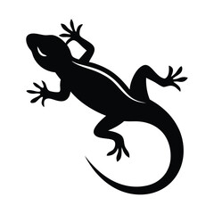 Silhouette of a gecko vector clipart 
