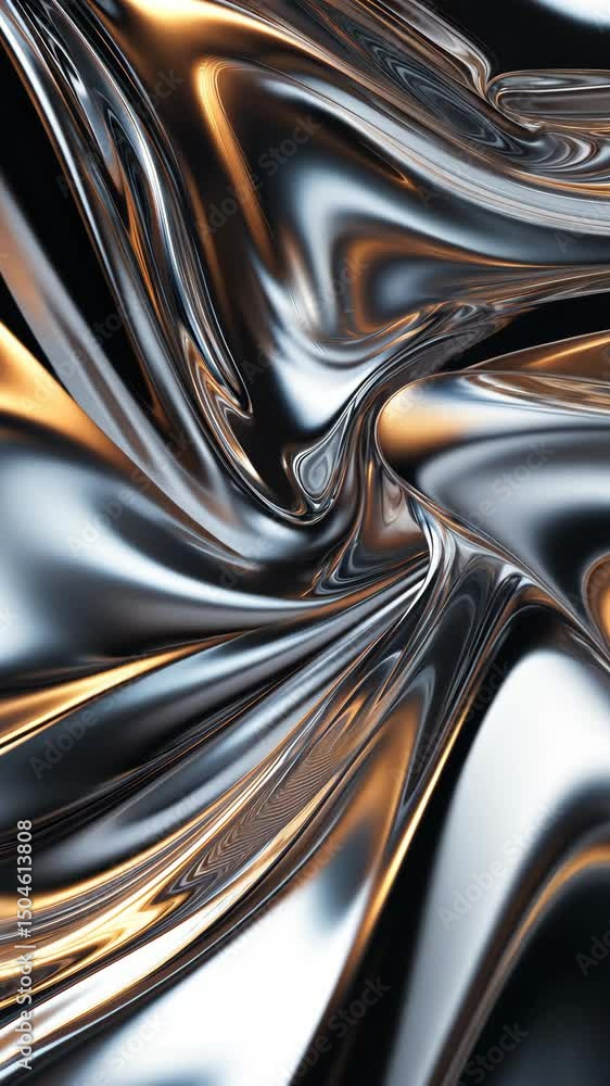 Aufkleber metallic liquid shimmers and flows, shifting in dynamic, ever changing patterns. vertical.
