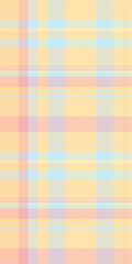 Rag fabric pattern textile, drapery background vector check. Ethnic plaid tartan seamless texture in amber and light colors.