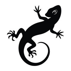 Naklejka premium Silhouette of a gecko vector clipart 