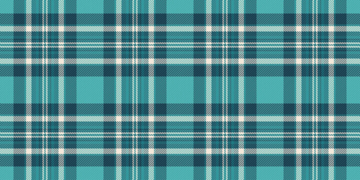 Seamless teal and white plaid pattern.  Perfect for textile design, website backgrounds, or fashion projects.  The calming color palette evokes feelings of tranquility and sophistication.