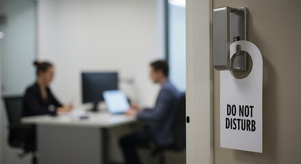 Fototapeta premium Office Meeting Room with Do Not Disturb Sign