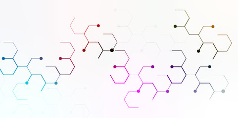 Abstract vector colorful technology concept. background illustration, . Flow of particles. Cyber technology illustration. 3d rendering
