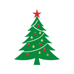 Fototapeta premium christmas tree silhouette vector illustration