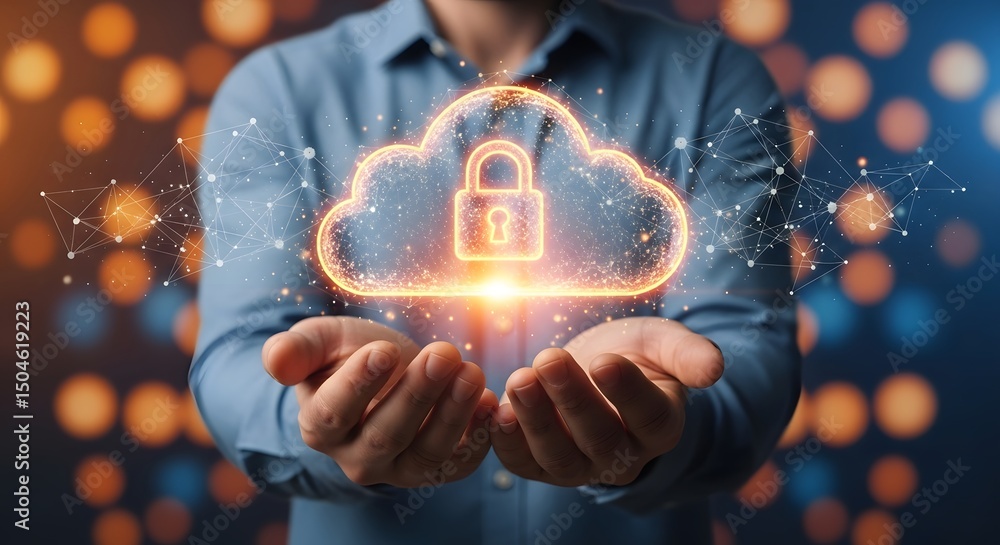 Poster securing your digital future cloud security, data protection, and cybersecurity best practices for e