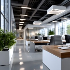 Modern, bright open office space