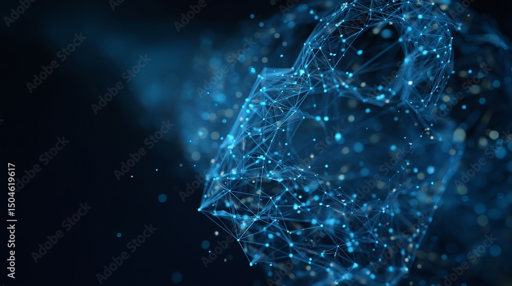 Aufkleber abstract blue digital network plexus background elegant modern technology design futuristic data con