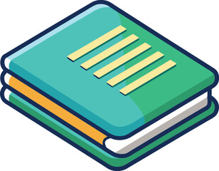 Stack of Books Isometric Design Education and Learning