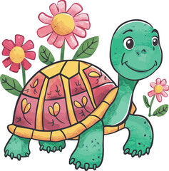 Here's a concise description combining turtle with words from the prompt:

A graceful sea turtle glides through azure waters