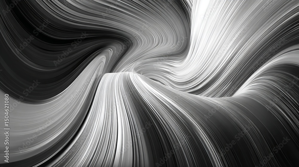 Poster abstract swirling monochrome lines elegant design background texture graphic modern art digital illu