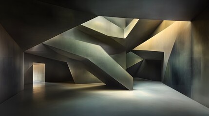 Fototapeta premium Abstract Geometric Architecture Interior Design