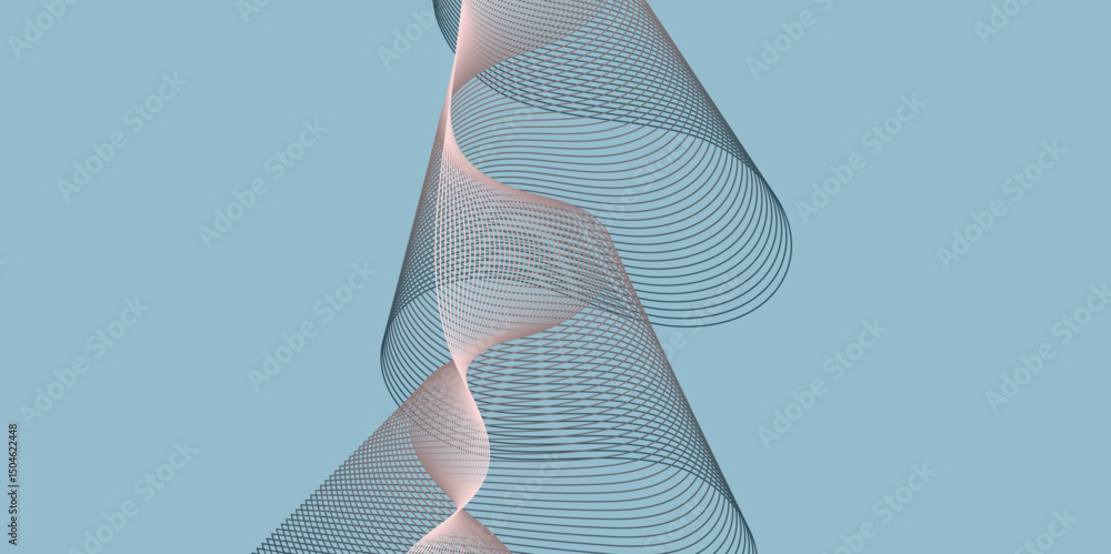 Poster Abstract color background template with smooth shape beautiful wavy twisted curve lines with blend effect, abstract blend wave line design with geometric shape flowing lines on color background.