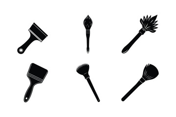 set of brush silhouette vector illustration