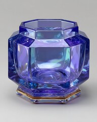 Glossy geometric purple blue storage jar high resolution image