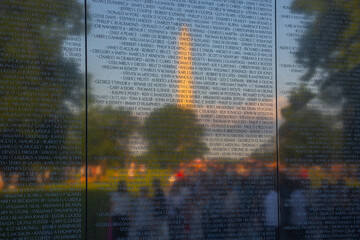 Washington Monument as seen from the Vietnam Veterans Memorial