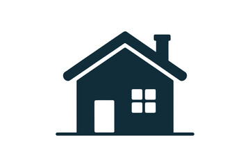 Obraz premium Simple silhouette of a house with chimney