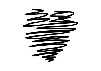 Heart, one line drawing vector illustration.