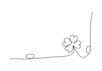 Floral corner frame, one line drawing animation. Video clip with alpha channel.