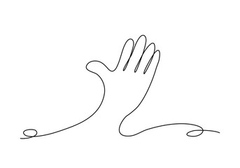 Palm, one line drawing vector illustration.