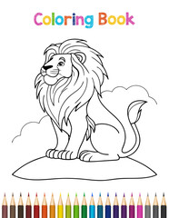 Detailed Animal Illustration for Coloring Book Page with Various Colors and Fonts Ideal for Creative Projects and Educational Activities for Children