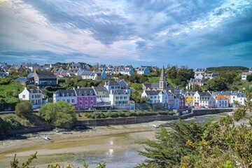 Sauzon in Brittany, the typical harbor