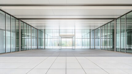 Modern Glass Office Building Entrance Lobby Interior