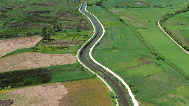 Water canal in the countryside of bocage
