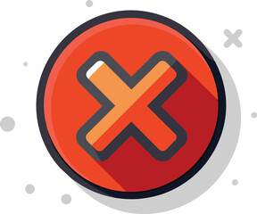 Obraz premium Red X Icon Button Close Cancel Graphic