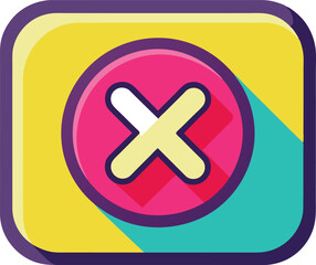 Obraz premium Colorful X Cancel Button Icon Design