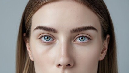 Obraz premium Natural Beauty Portrait with Focus on Blue Eyes