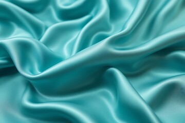 Obraz premium Draped teal satin fabric texture background