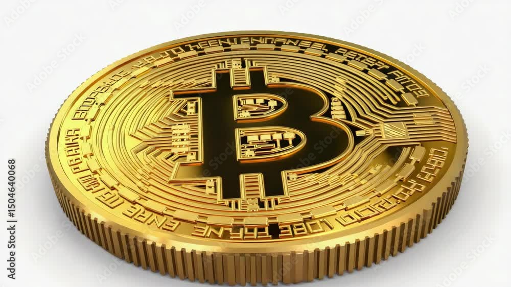 Poster representing the future of online transactions, this digital token is backed by a decentralized bloc