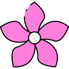 Simple flower single vector icon illustration