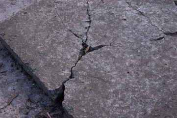 old cracked concrete slab