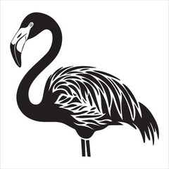 Fototapeta premium Elegant Black Flamingo Vector Art Design