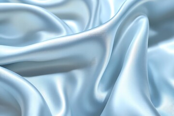 Obraz premium Elegant draped light blue silk fabric texture