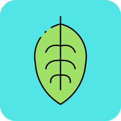 Inverted leaf single vector icon illustration
