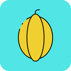 Pumpkin single vector icon illustration