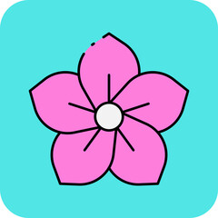 Pointy flower single vector icon illustration