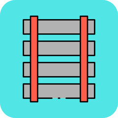 Train track single vector icon illustration