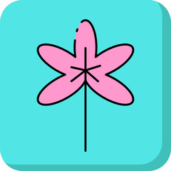 Purple leaf single vector icon illustration