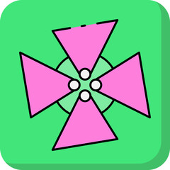 Purple flower single vector icon illustration